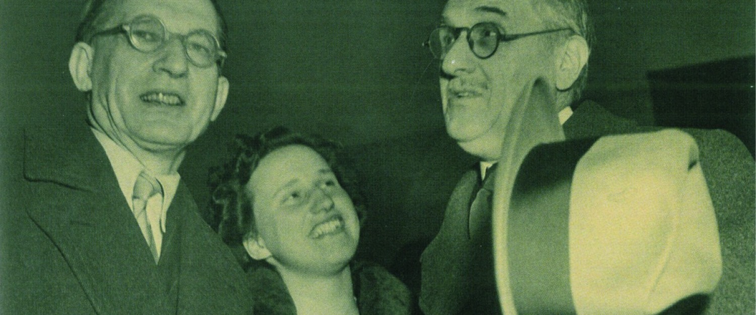 De Gasperi con la figlia Maria Romana e l ambasciatore Alberto Tarchiani slide
